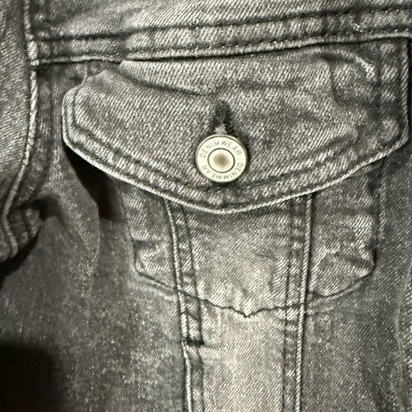 Ashley Vintage Charm Women Cropped Jean Jacket Acid Wash Denim Black Size Large - Picture 7 of 10